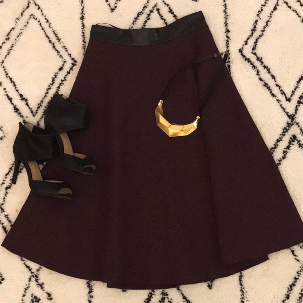 Maroon Banana Republic midi skirt